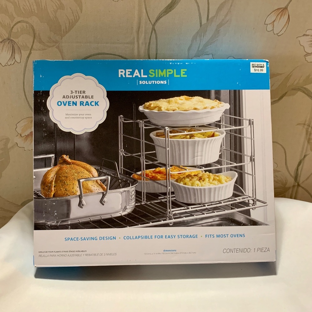 Real Simple Solutions - 3-Tier Adjustable Oven Rack - Collapsible - NIB